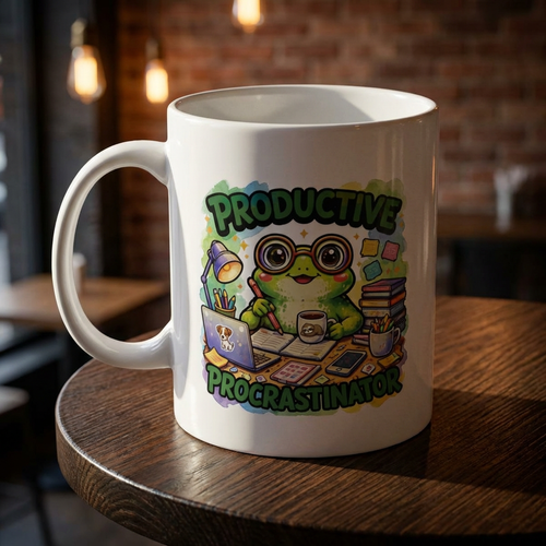Frog Productive Procrastinator Inspirational Coffee Cup (11oz/15oz)